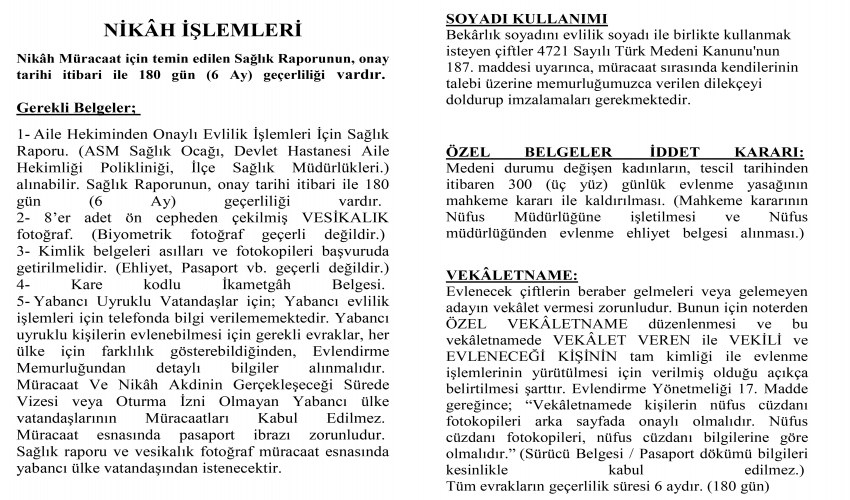 Nikah İşlemleri 